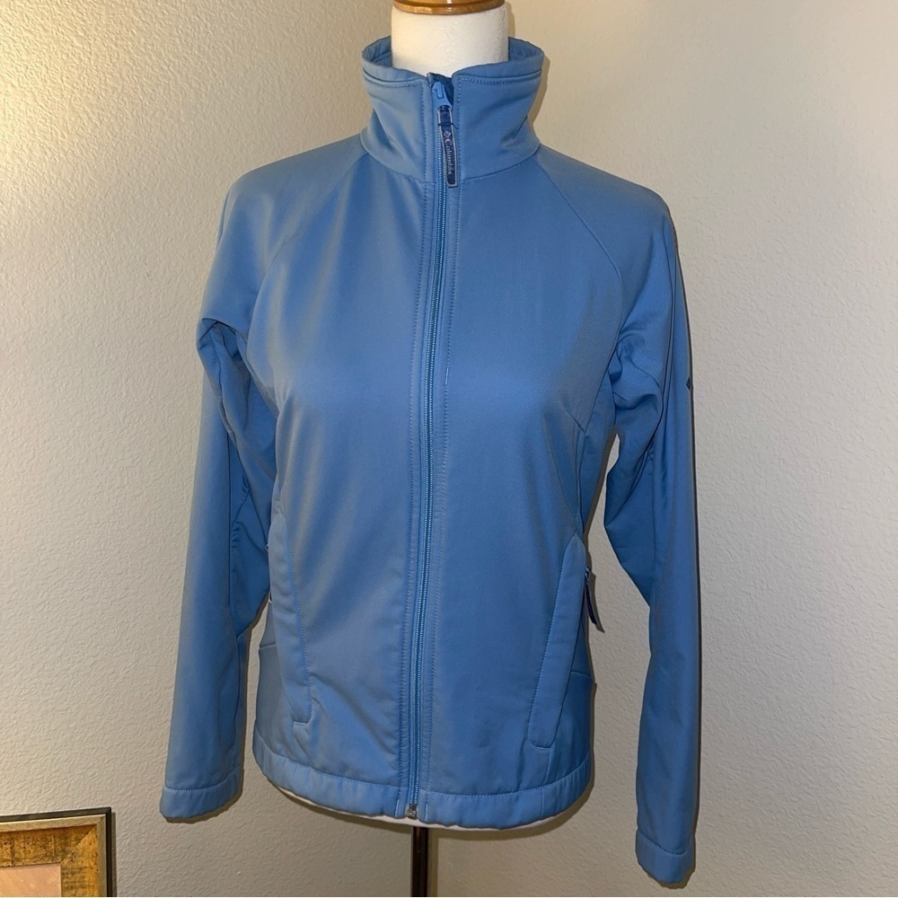 Columbia Size M Women Blue Active Full Zip Fleece Lined Softshell Jacket